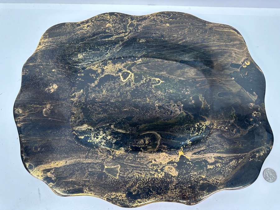 Vintage Mid-Century Sascha Brastoff California Pottery Serving Platter 18 X 14 [Photo 2]