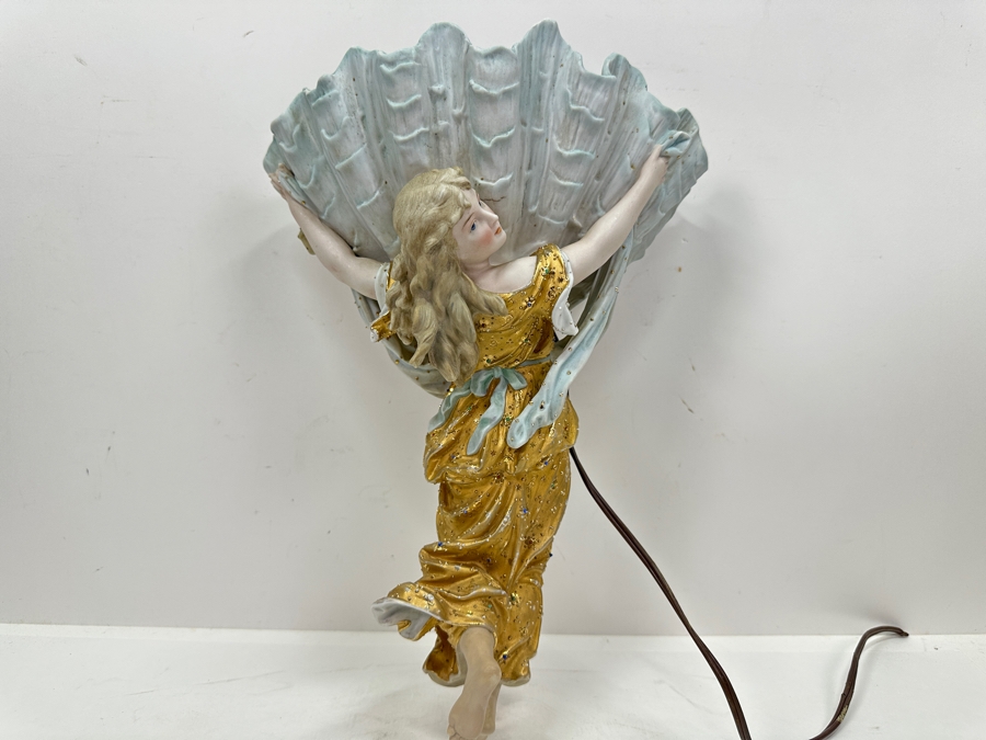 Stunning Hand Painted Porcelain Wall Sconce Signed On Back 10.5W X 14.75L [Photo 2]