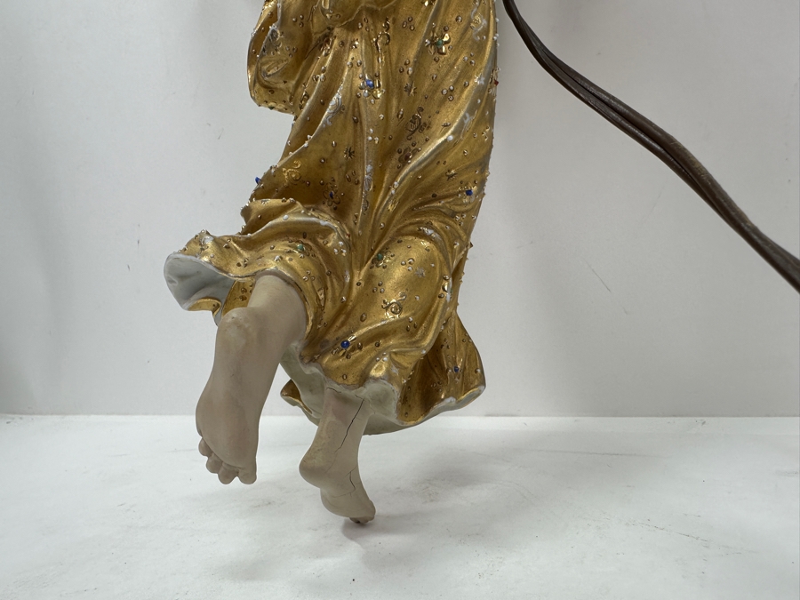 Stunning Hand Painted Porcelain Wall Sconce Signed On Back 10.5W X 14.75L [Photo 8]