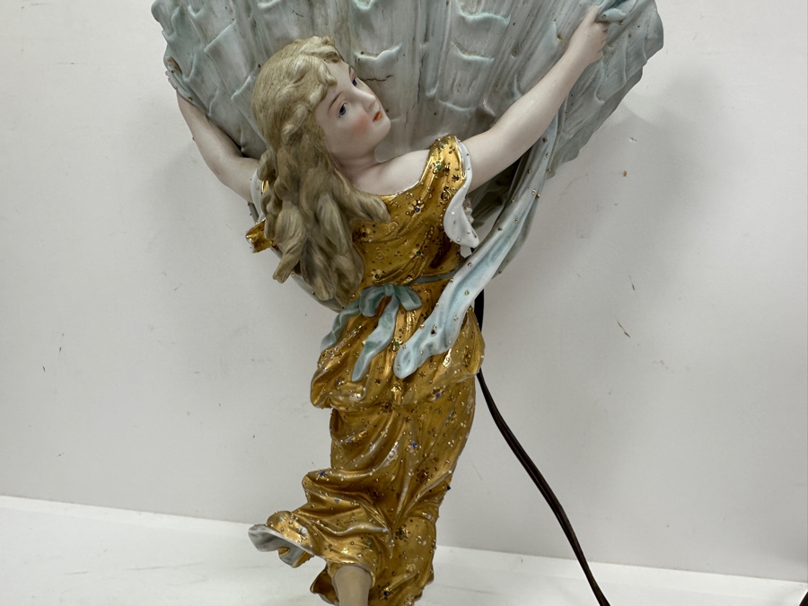 Stunning Hand Painted Porcelain Wall Sconce Signed On Back 10.5W X 14.75L [Photo 6]