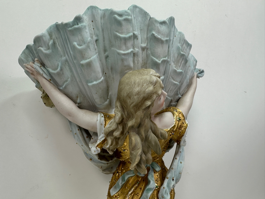 Stunning Hand Painted Porcelain Wall Sconce Signed On Back 10.5W X 14.75L [Photo 11]