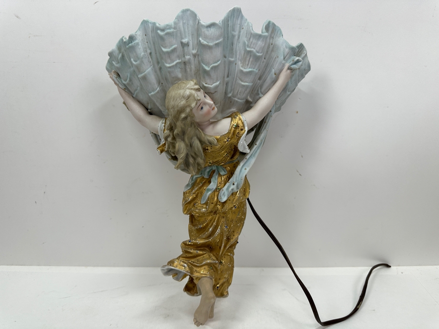 Stunning Hand Painted Porcelain Wall Sconce Signed On Back 10.5W X 14.75L [Photo 12]