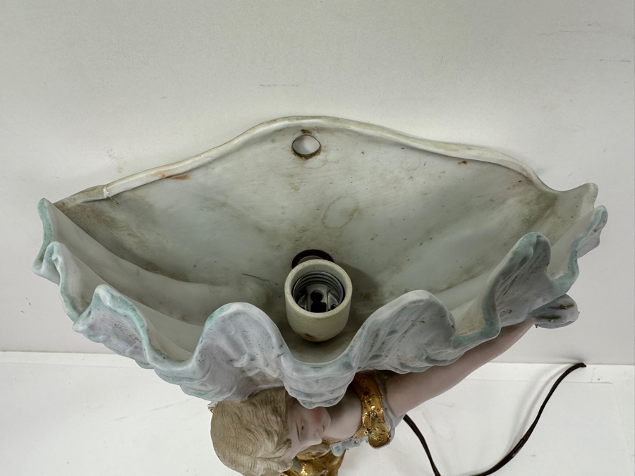 Stunning Hand Painted Porcelain Wall Sconce Signed On Back 10.5W X 14.75L [Photo 4]