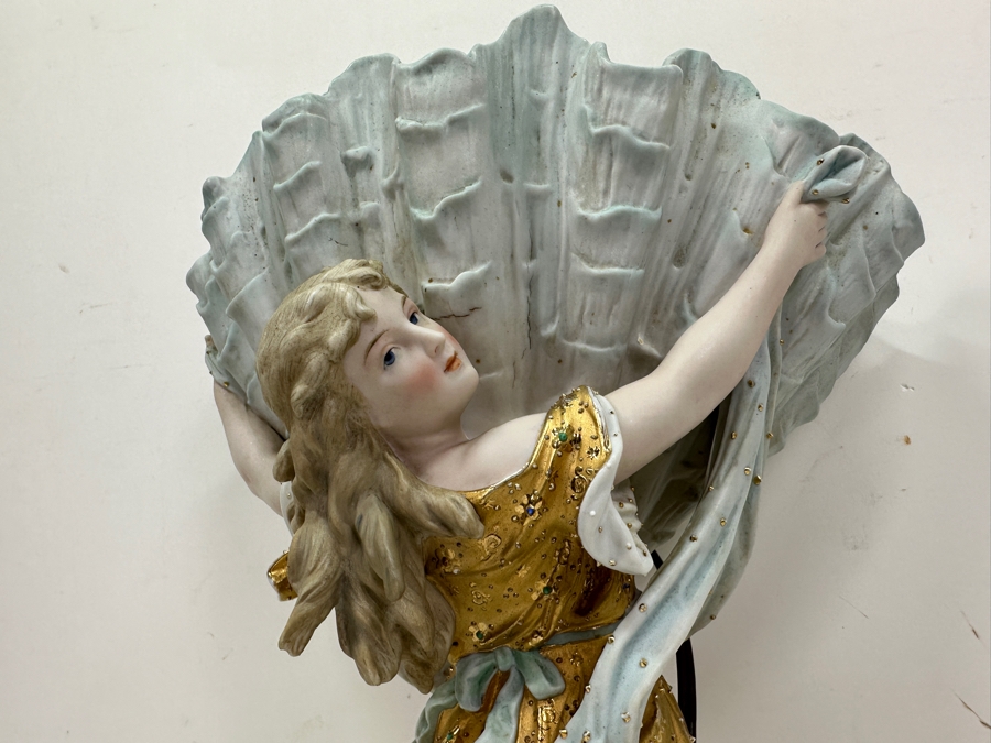 Stunning Hand Painted Porcelain Wall Sconce Signed On Back 10.5W X 14.75L [Photo 5]