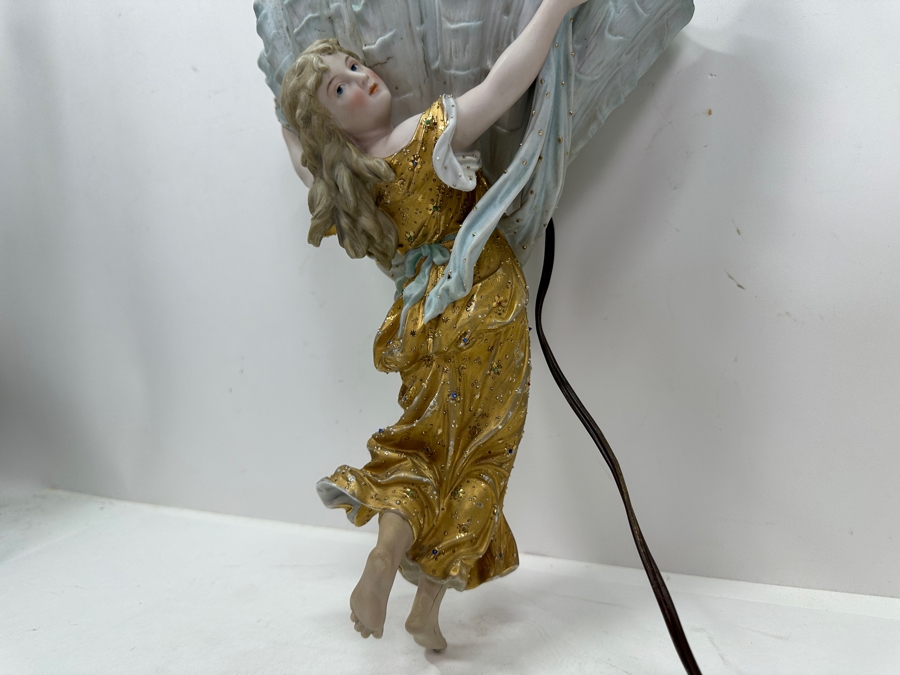 Stunning Hand Painted Porcelain Wall Sconce Signed On Back 10.5W X 14.75L [Photo 9]