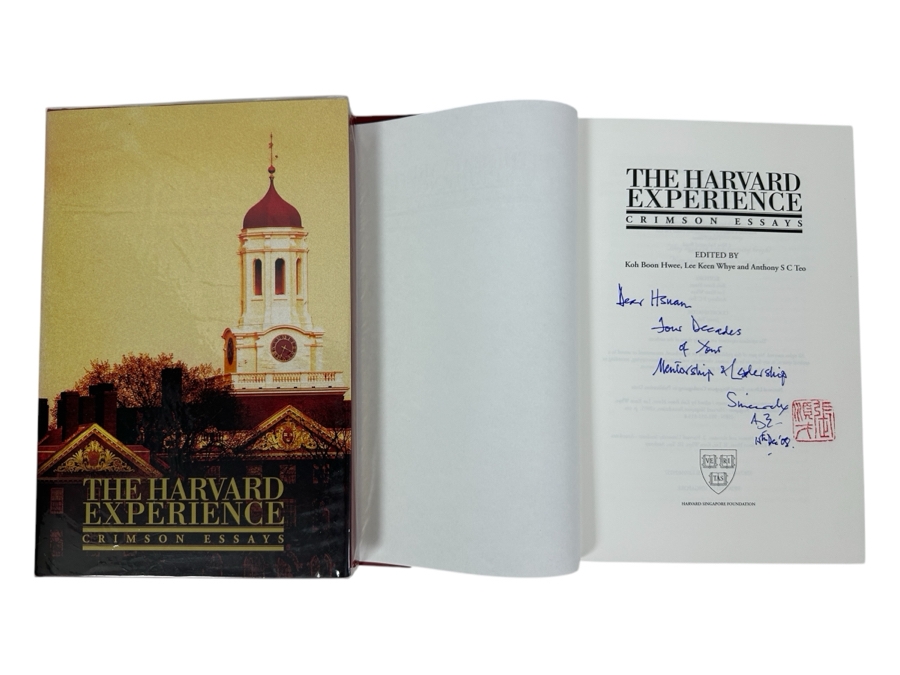 Just Added - Pair Of Hardcover Books The Harvard Experience: Crimson Essays - One Book Is Sealed, The Other Is Signed [Photo 1]