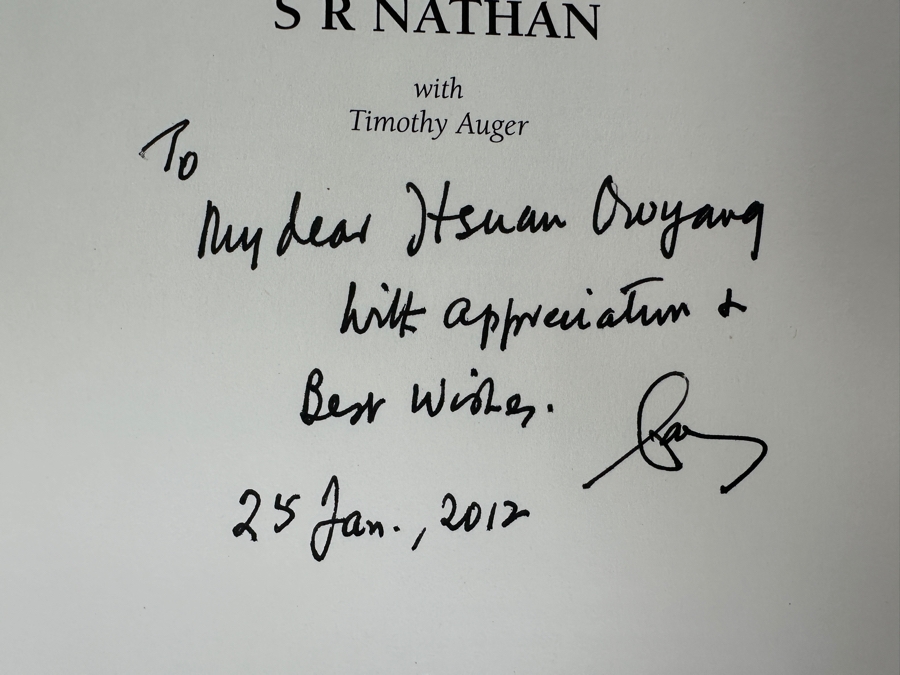 Just Added - Signed Hardcover Book An Unexpected Journey: Path To The Presidency By S R Nathan (1924-2016) Signed By S R Nathan, Former President of Singapore (Sellapan Ramanathan) [Photo 4]