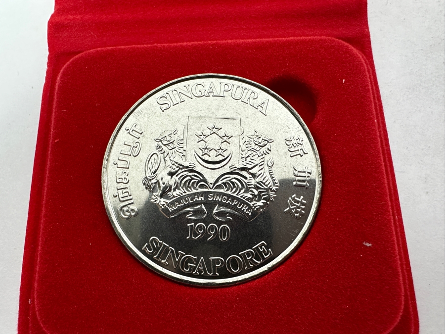 Just Added - Singapore Mint Uncirculated Coins: (2) 1986 $10 Coins, (2) 1989 $10 Coins & (2) 1990 $10 Coins - Total Of Six Coins [Photo 9]