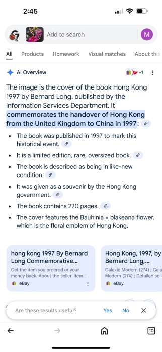 Just Added - Limited Edition Hardcover Book Hong Kong From The Hong Kong Government To Commemorate The Handover Ceremony For Hong Kong At Midnight On June 20, 1997 [Photo 10]