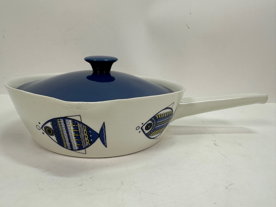 Vintage Mid-Century Modern Villeroy & Boch Viking Fish Covered Casserole Dish Designed By Christine Reuter 13W X 4H [Photo 3]
