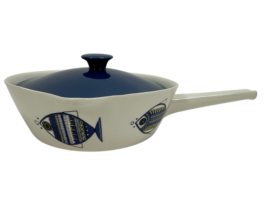 Vintage Mid-Century Modern Villeroy & Boch Viking Fish Covered Casserole Dish Designed By Christine Reuter 13W X 4H
