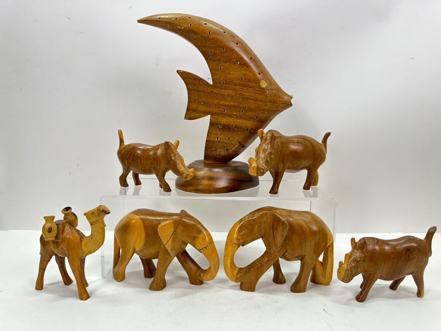 Collection Of Carved Wooden Animal Figurines From Africa [Photo 2]