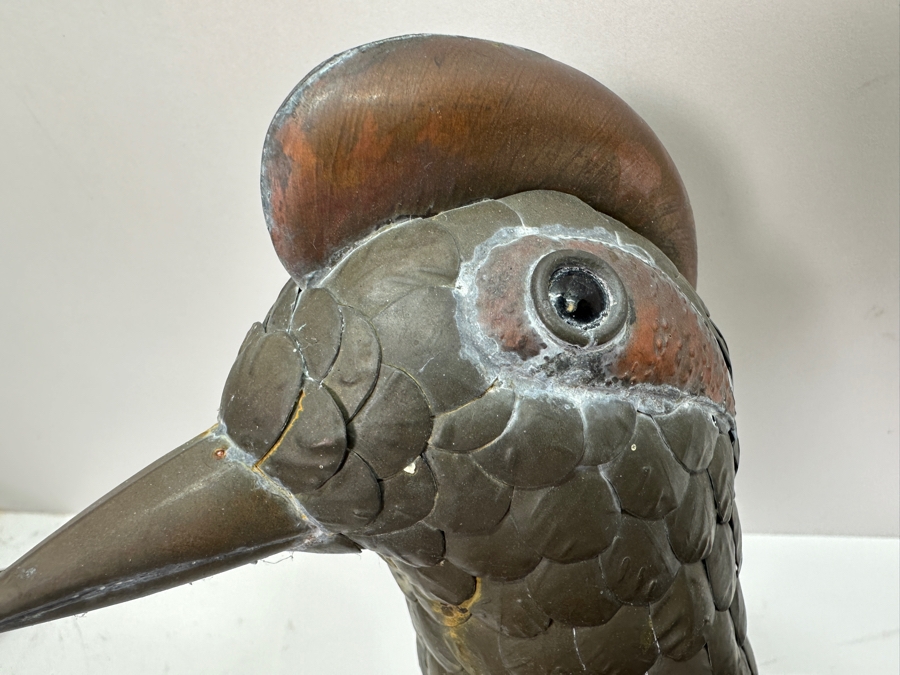 Large Handmade Copper And Brass Bird Garden Sculpture - Needs Rod For Support And Display 29'L [Photo 4]