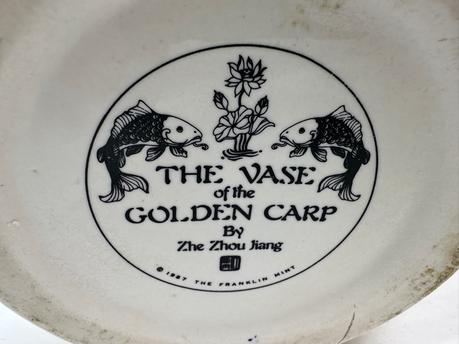 The Vase Of The Golden Carp By Zhe Zhou Jiang For The Franklin Mint 1987 12.5'H [Photo 6]