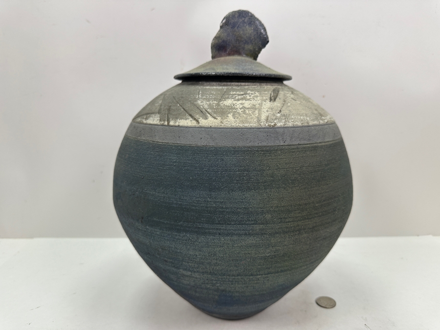 Howard Costantino Raku Studio Pottery Jar With Lid 14'H Dated 1993 [Photo 2]