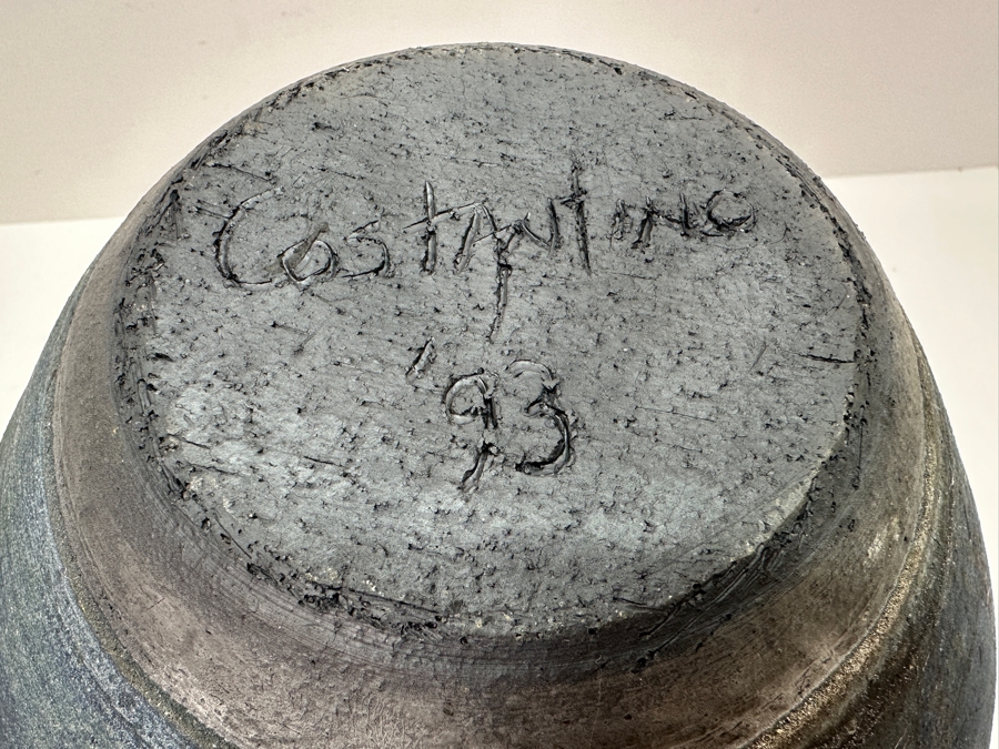 Howard Costantino Raku Studio Pottery Jar With Lid 14'H Dated 1993 [Photo 8]