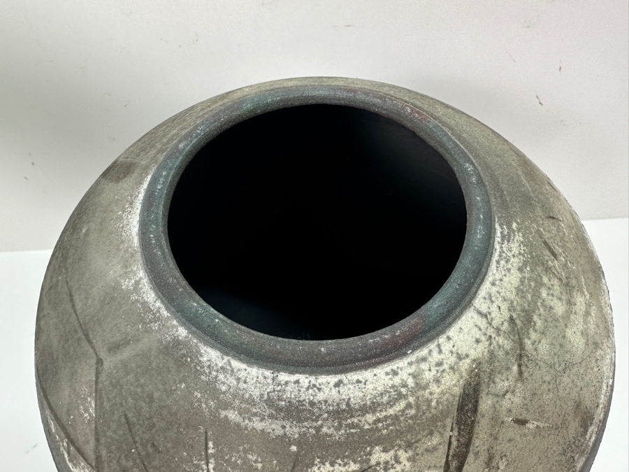 Howard Costantino Raku Studio Pottery Jar With Lid 14'H Dated 1993 [Photo 6]