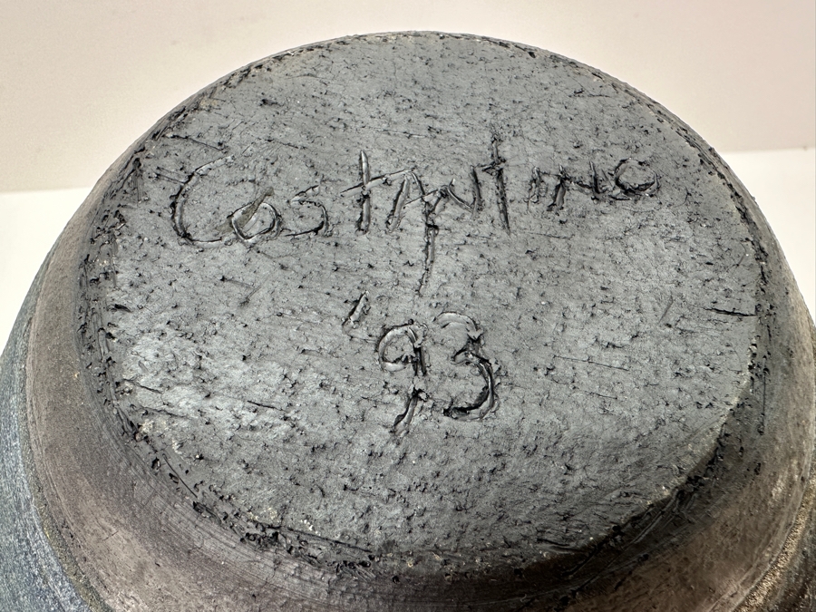 Howard Costantino Raku Studio Pottery Jar With Lid 14'H Dated 1993 [Photo 9]