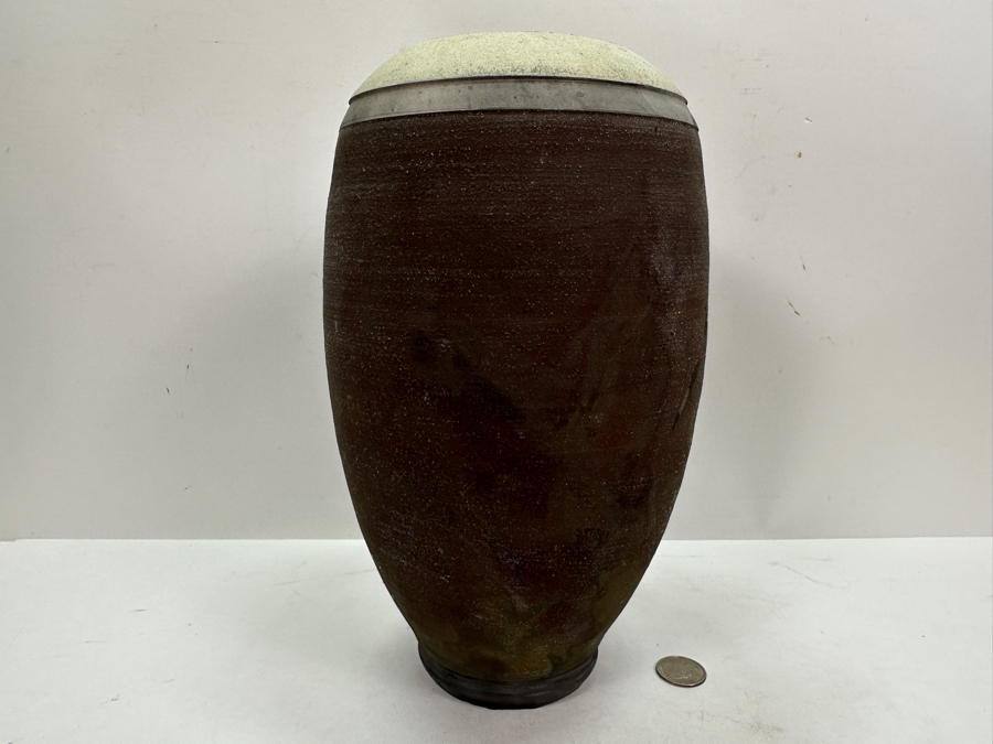 Howard Costantino Raku Studio Pottery Jar With Lid 14'H Dated 1993 [Photo 5]