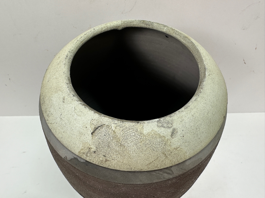 Howard Costantino Raku Studio Pottery Jar With Lid 14'H Dated 1993 [Photo 4]