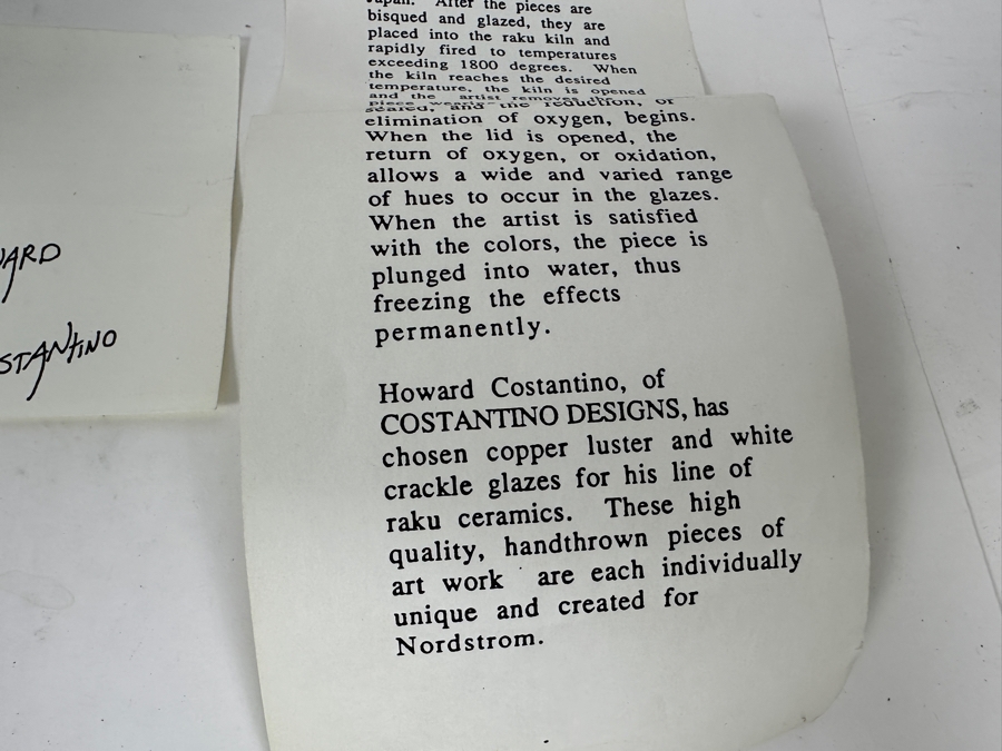 Howard Costantino Raku Studio Pottery Jar With Lid 14'H Dated 1993 [Photo 10]