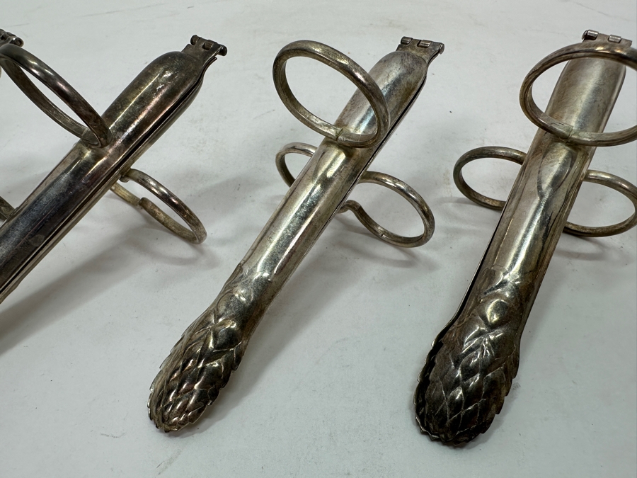 (5) Silverplate Asparagus Serving Tongs [Photo 2]
