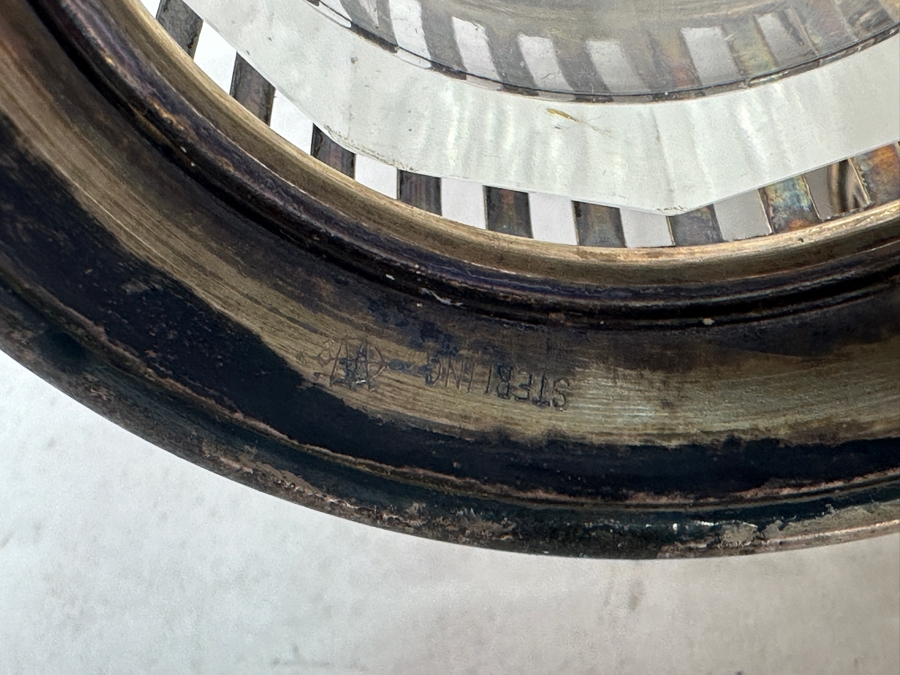 Vintage Sterling Silver / Crystal Cruet Set By Webster Company 5W X 5.25H [Photo 5]