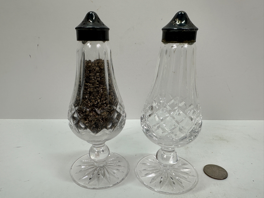 Waterford Crystal Footed Salt & Pepper Shakers 6.25'H [Photo 2]