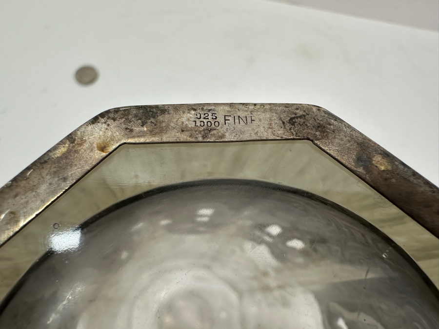 Stunning Mauser Company Sterling Silver Repousse Etched Crystal Liquor Bottle With Stopper 11.5'H [Photo 15]