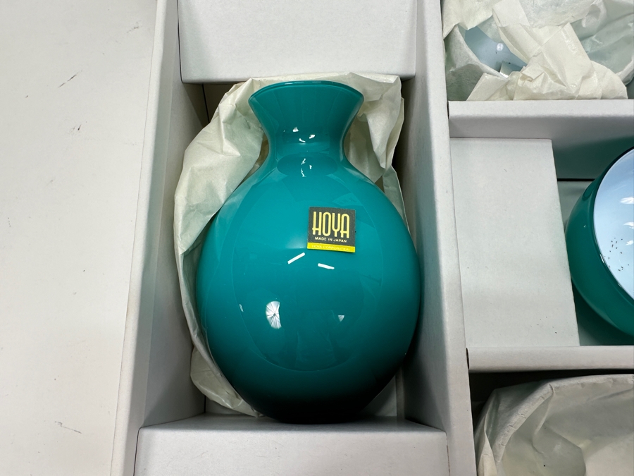New Japanese Hoya Crystal Sake Set With Box [Photo 3]