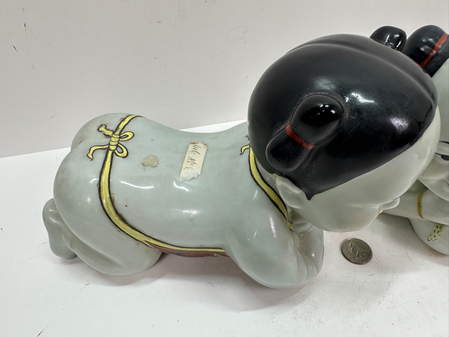 Pair Of Vintage Chinese Porcelain Opium Pillows Headrests 9'W X 6'H [Photo 7]