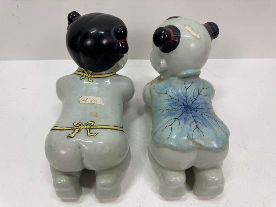 Pair Of Vintage Chinese Porcelain Opium Pillows Headrests 9'W X 6'H [Photo 11]