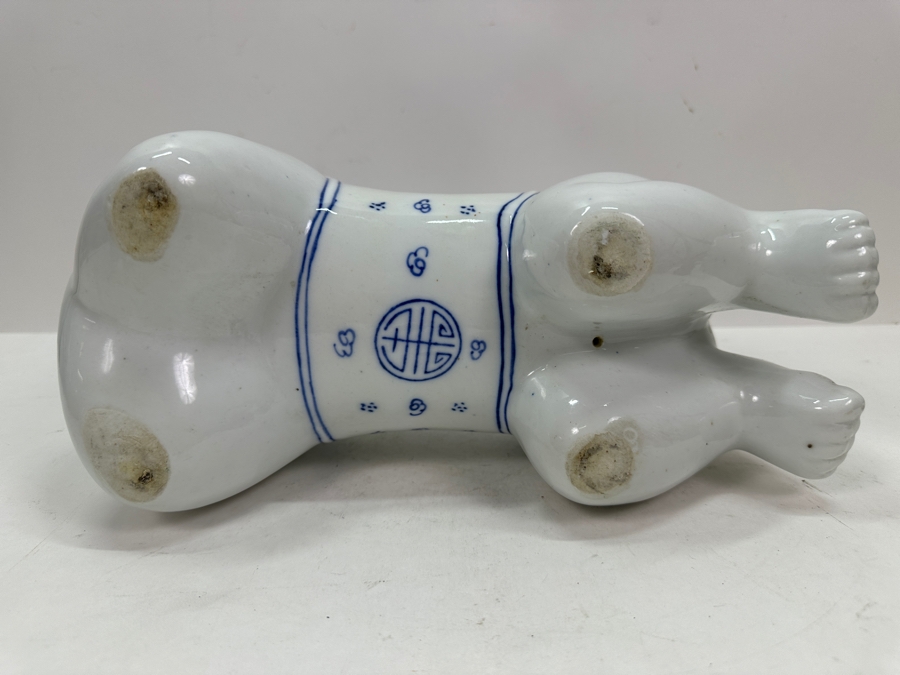 Large Chinese Blue & White Porcelain Opium Pillow Headrest 12L X 9H [Photo 8]