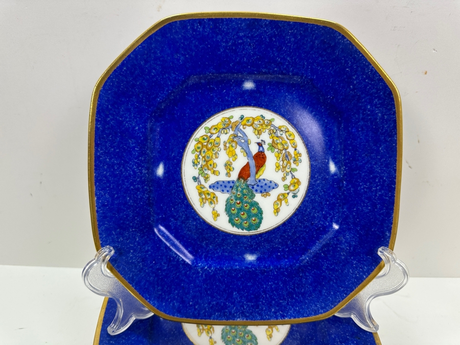 (8) Hand Painted Limoges France Peacock Plates 8.5'W [Photo 2]