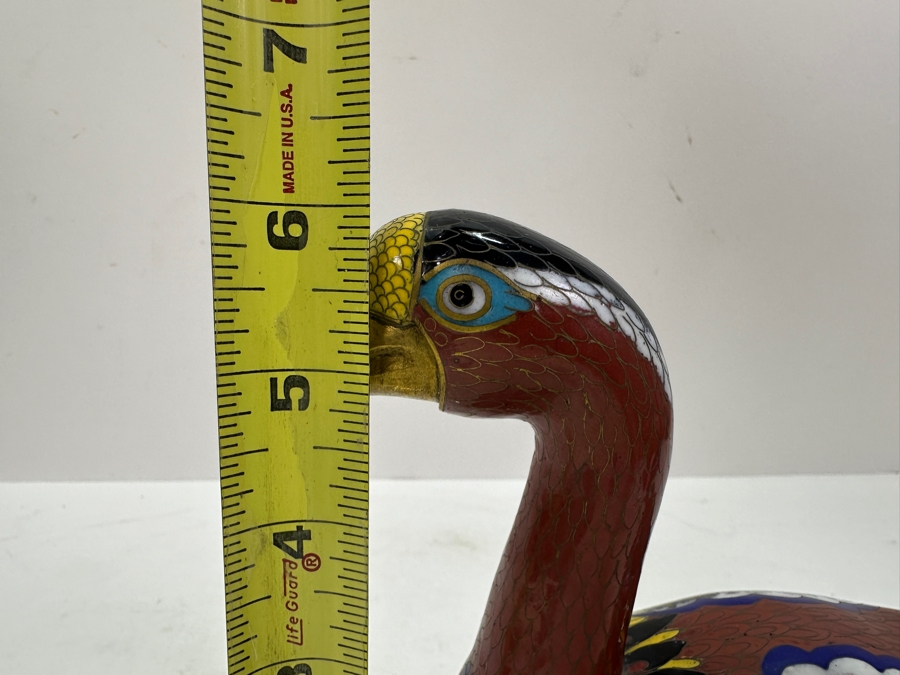 Vintage Chinese Cloisonne Duck Box 6.5W X 6H [Photo 8]