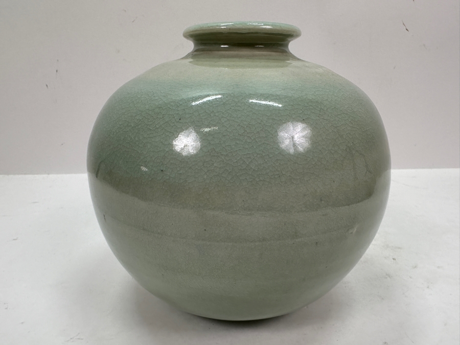 Signed Glazed Art Pottery Vase 6'H [Photo 3]