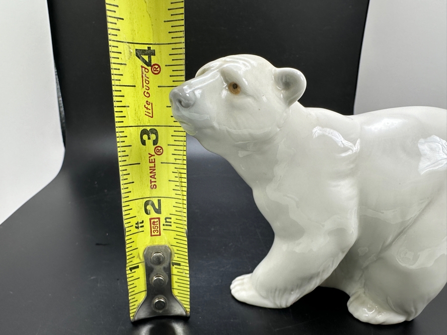 Lladro 'Resting Polar Bear' #1208, 'Attentive Polar Bear' #1207 and 'Seated Polar Bear' #1209 Porcelain Figurines 4-4.5'H [Photo 9]