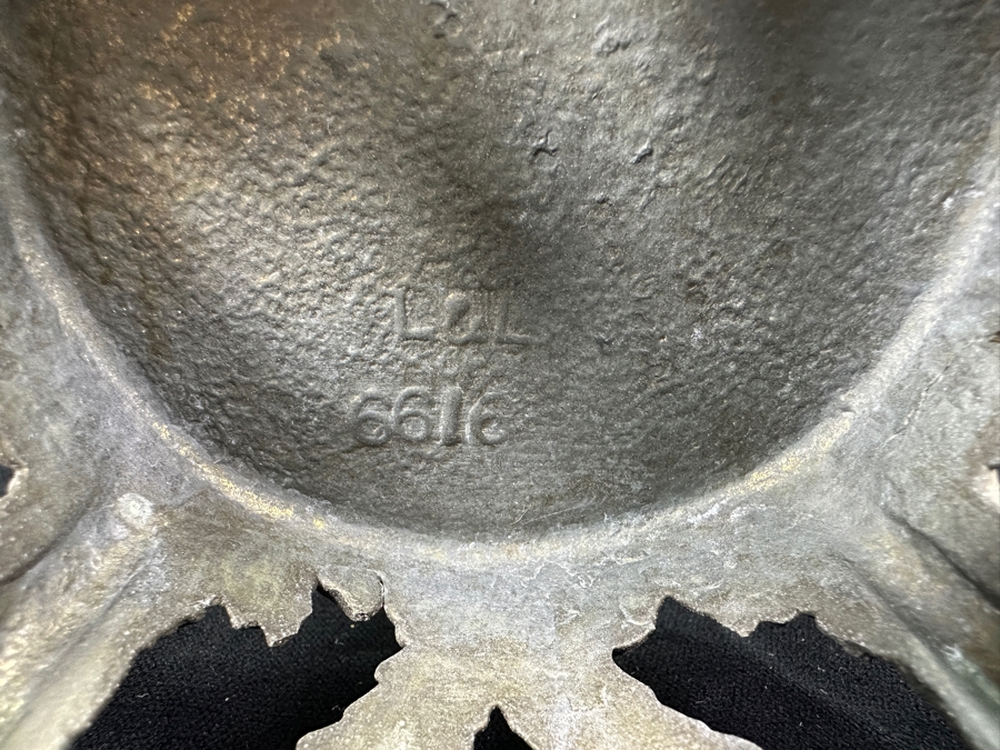 Vintage Mid-Century Lovensky & Lovensky Crystal Brass Footed Vase 10.5'H [Photo 6]