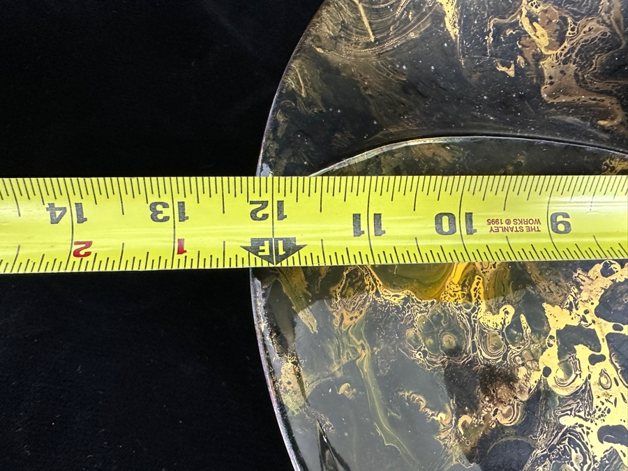 Vintage Mid-Century Sascha Brastoff California Pottery Black & Gold Marbled Divided Serving Dish Tray 12.25W [Photo 8]