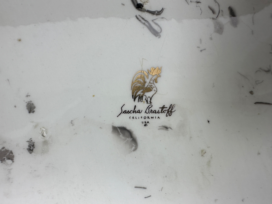 Vintage Mid-Century Sascha Brastoff California Pottery Serving Bowl 14W X 9.5D X 2.25H [Photo 6]