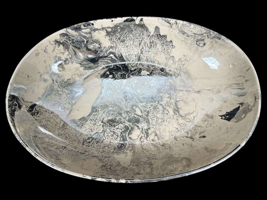 Vintage Mid-Century Sascha Brastoff California Pottery Serving Bowl 14W X 9.5D X 2.25H [Photo 2]