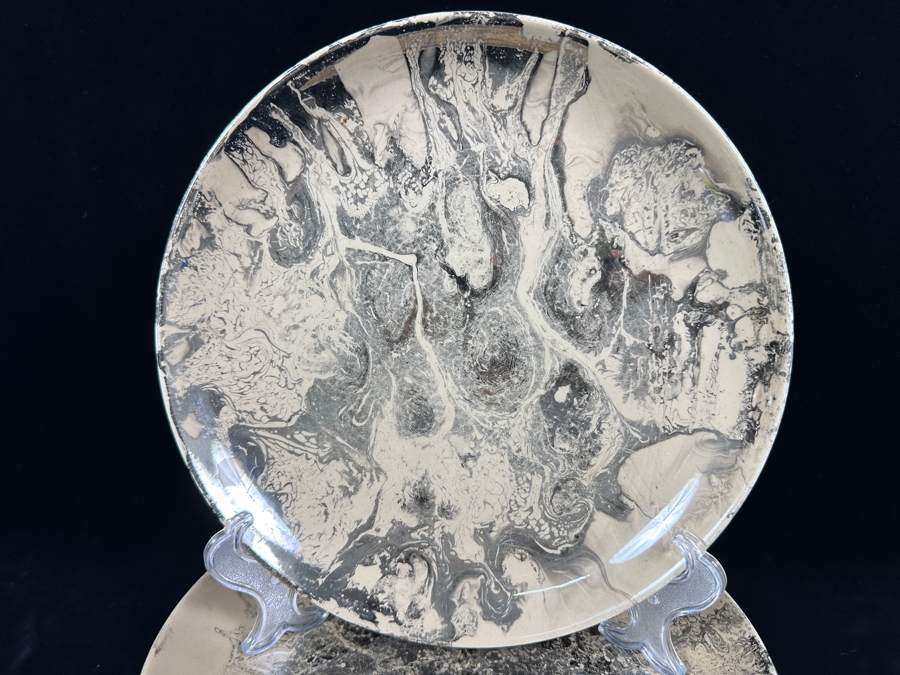 (9) Vintage Mid-Century Sascha Brastoff California Pottery 10.5' Dinner Plates  [Photo 3]