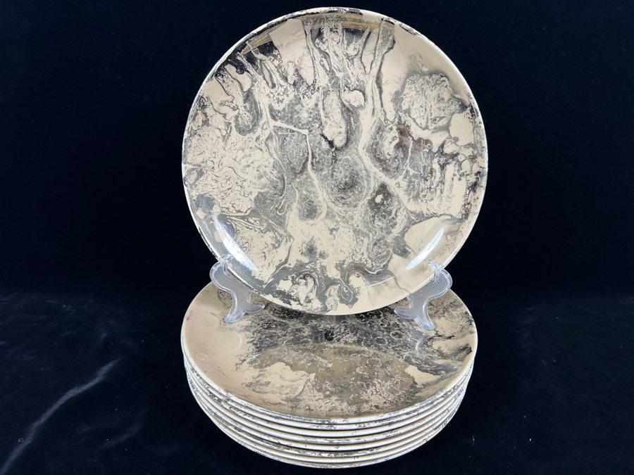 (9) Vintage Mid-Century Sascha Brastoff California Pottery 10.5' Dinner Plates  [Photo 2]