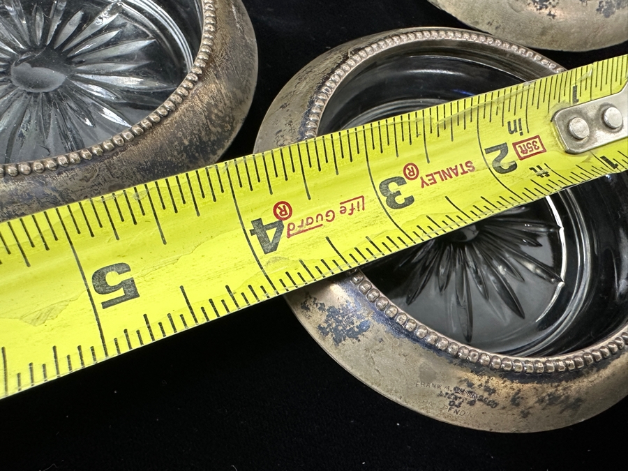 (9) Vintage Sterling Silver & Glass 4' Drink Coasters [Photo 8]