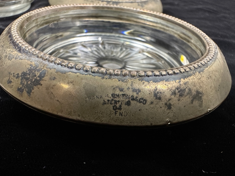 (9) Vintage Sterling Silver & Glass 4' Drink Coasters [Photo 5]