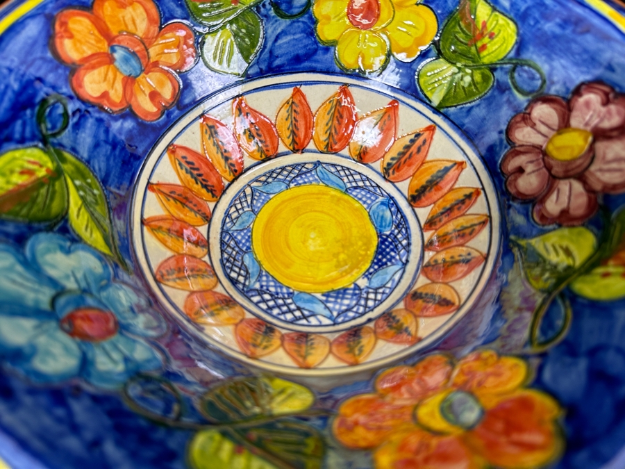 Signed Pottery Pedestal Bowl 12'W X 6.75'H [Photo 6]