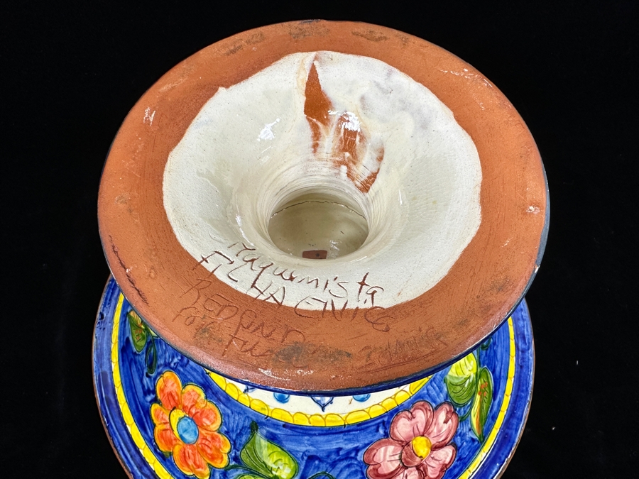 Signed Pottery Pedestal Bowl 12'W X 6.75'H [Photo 7]