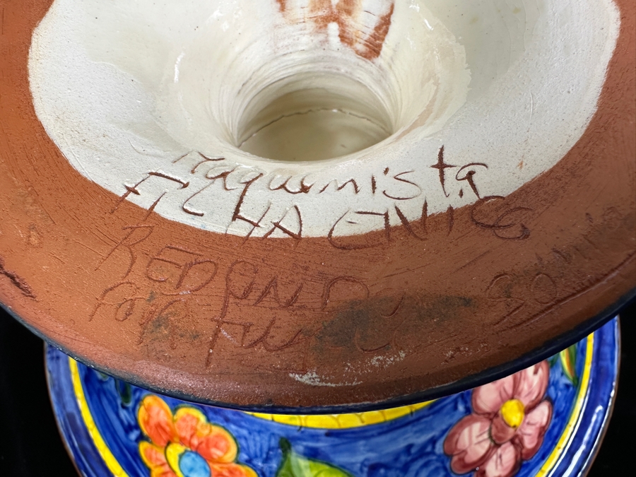 Signed Pottery Pedestal Bowl 12'W X 6.75'H [Photo 9]