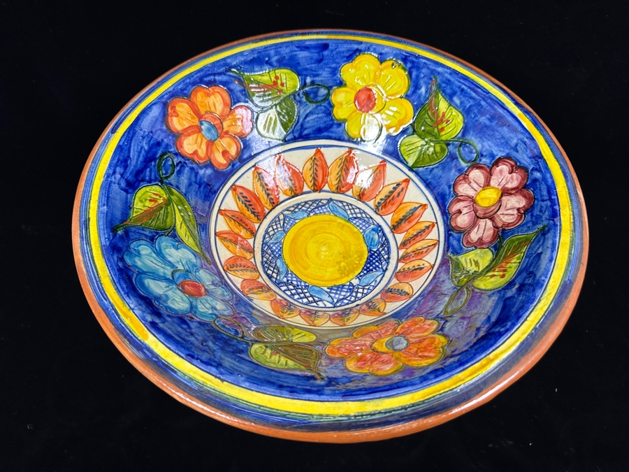 Signed Pottery Pedestal Bowl 12'W X 6.75'H [Photo 3]