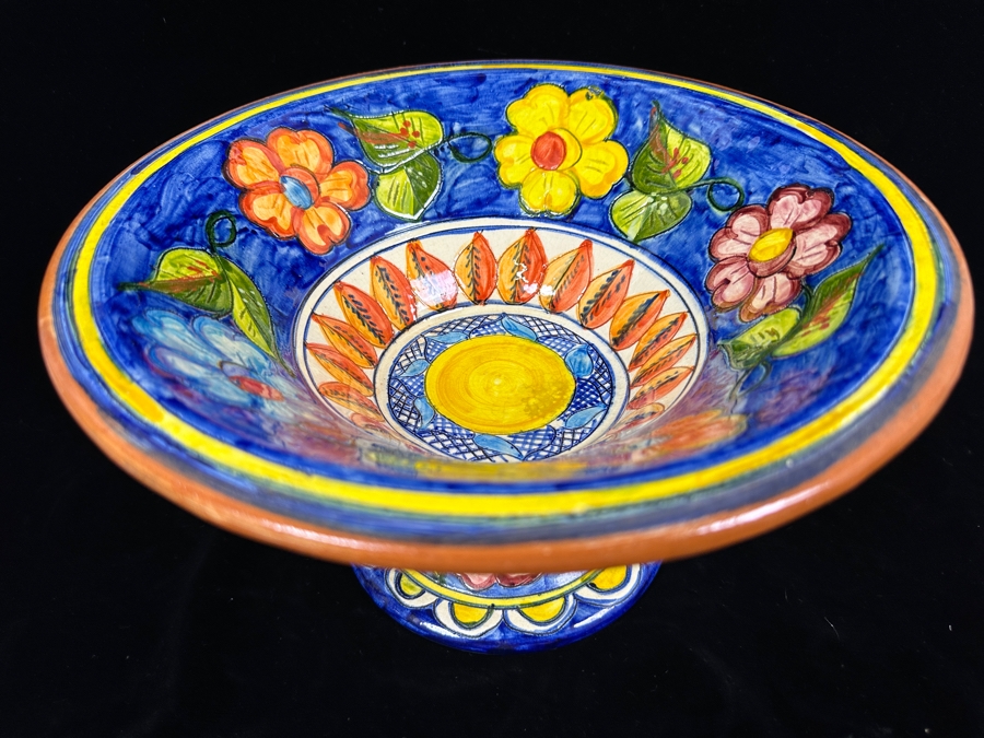 Signed Pottery Pedestal Bowl 12'W X 6.75'H [Photo 5]